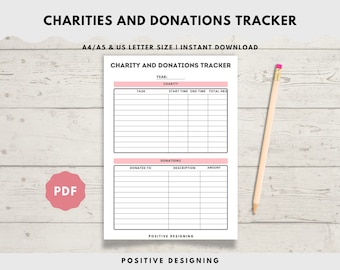 Donation Tracker Printable Tithe Log Charitable Donations Track ...