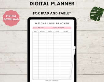 Meal Planner | Weight Loss Fitness Tracker | Habit Tracker | Weight Loss Tracker For Goodnotes | Digital Planner | Calorie Tracker