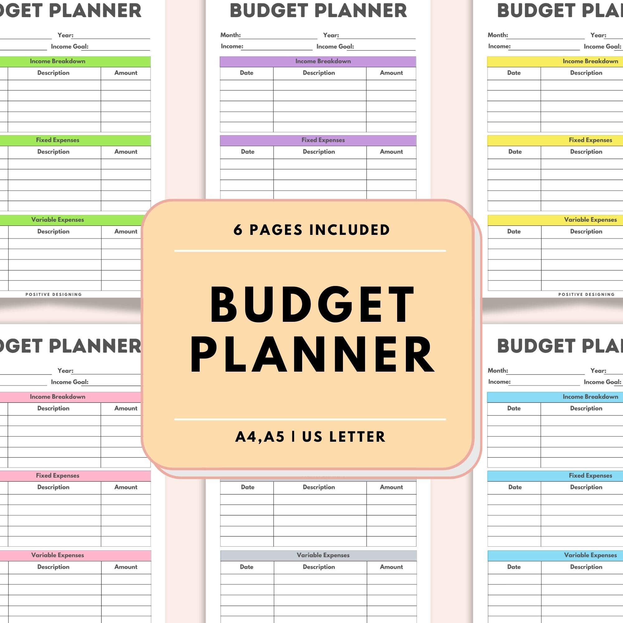 Spending Tracker Printable Monthly Expense Log Business Expense Planner Money Budget Chart A4 ...