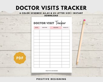 Doctor Visit Log, Doctor Visit Tracker Printable, Doctors Appointments Log, Medical Check up ...