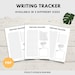 Writing Tracker - Printable Journal Page for Word Count, Writing Log ...