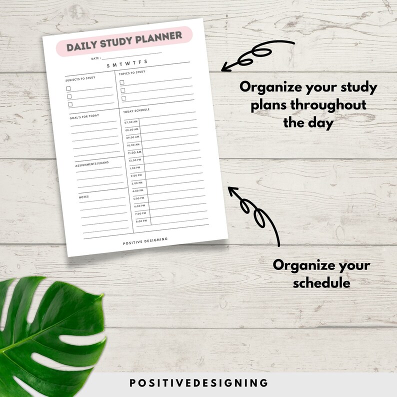 Study Planner Printable, Print at Home Study Plan, Student Planning ...