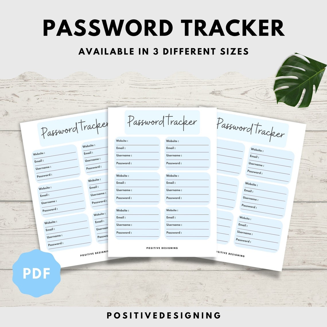 Printable Password Tracker, Minimalist A4 A5 US Letter (digital ...