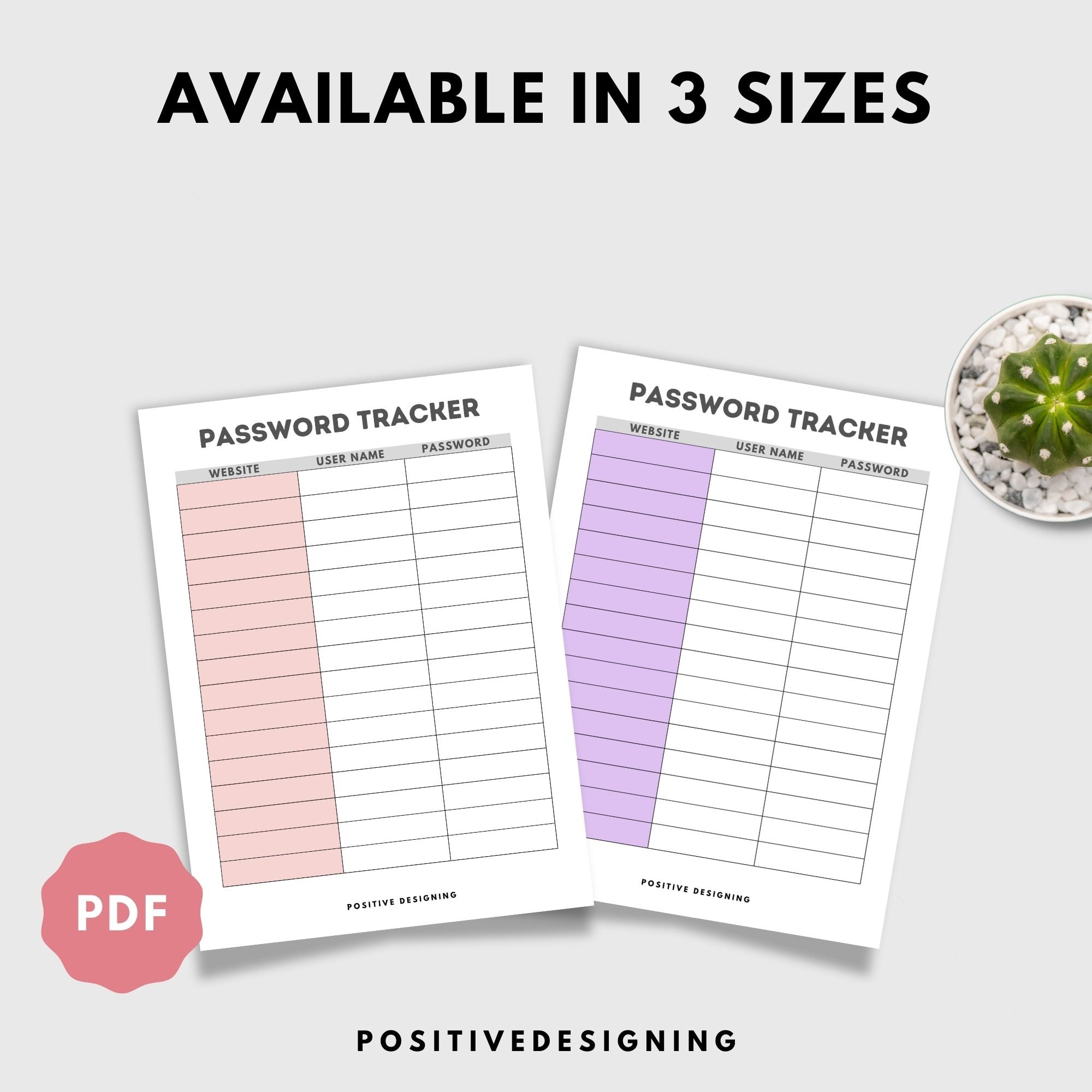 Printable Password Tracker, Password Log, Address Book Pages, Instant ...