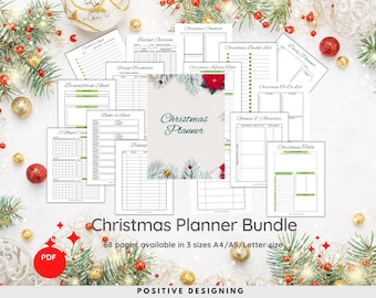 Christmas Planner Printable, Holiday Planning Bundle (PDF Download)