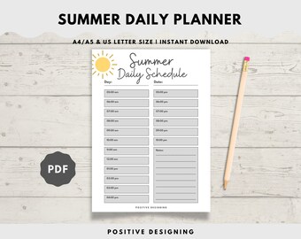 Hourly Planner Printable, Daily To Do List (PDF)
