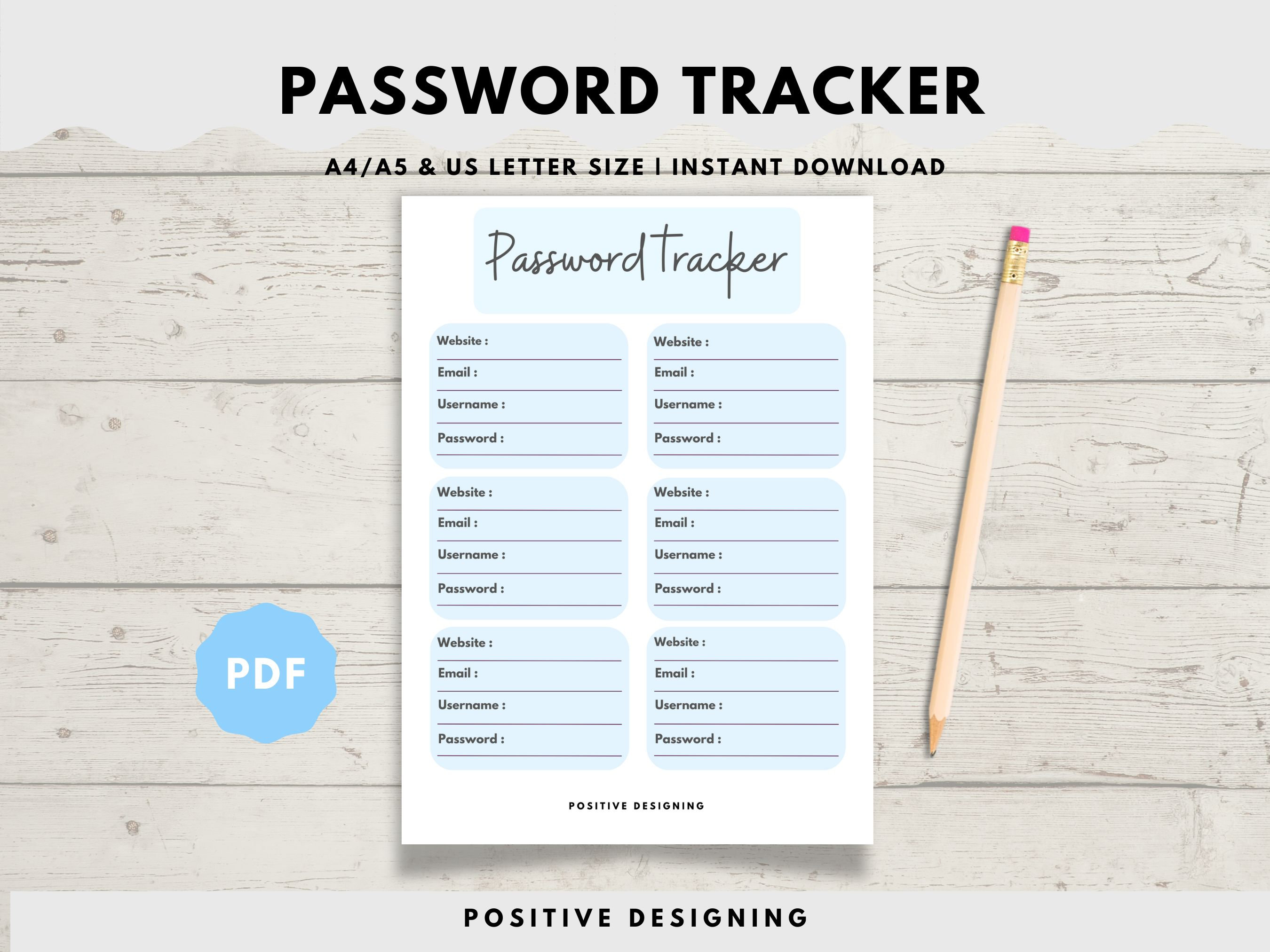 Printable Password Tracker, Password Log, Address Book Pages, Instant ...