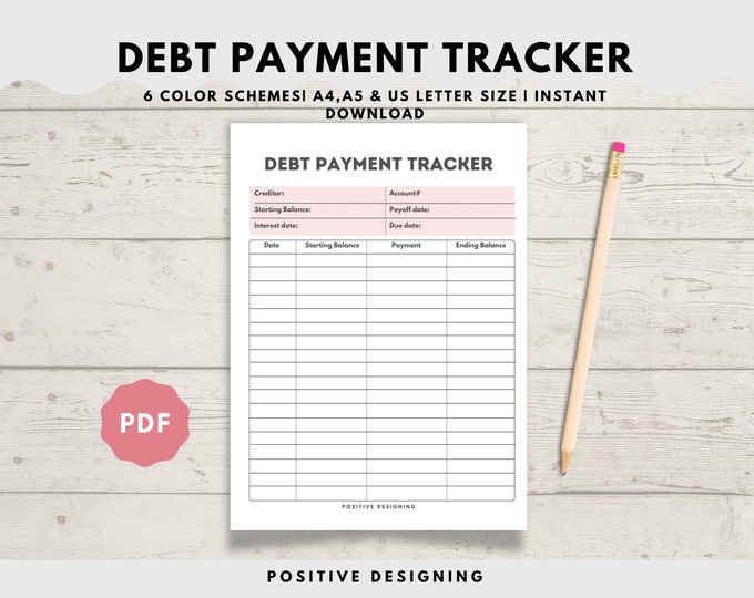 Regular Debt Payment Tracker Printable , Debt Tracker Printable, Debt ...