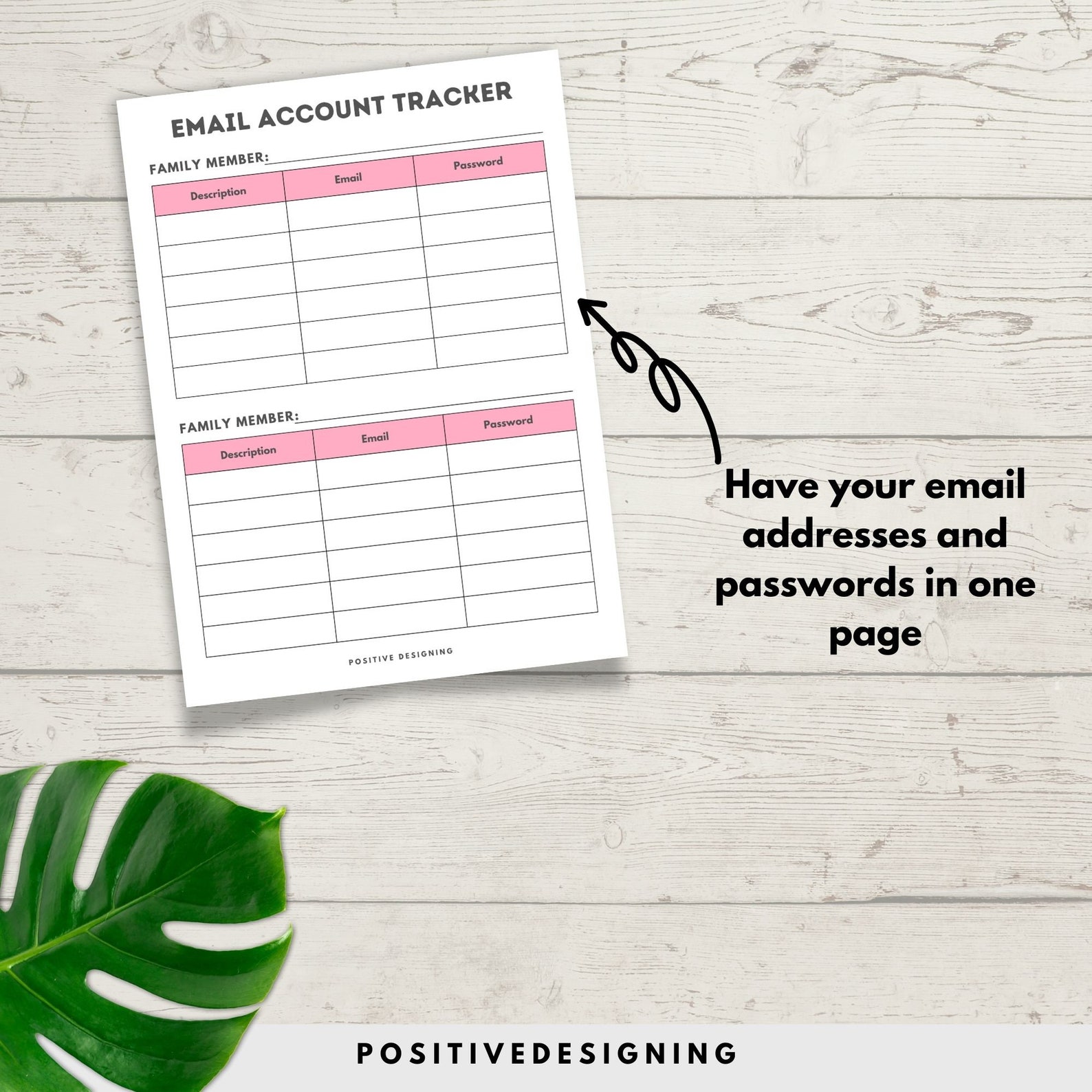 Email Account Tracker Printable, Email Saving Sheet, Password Tracker, Email Address Tracker