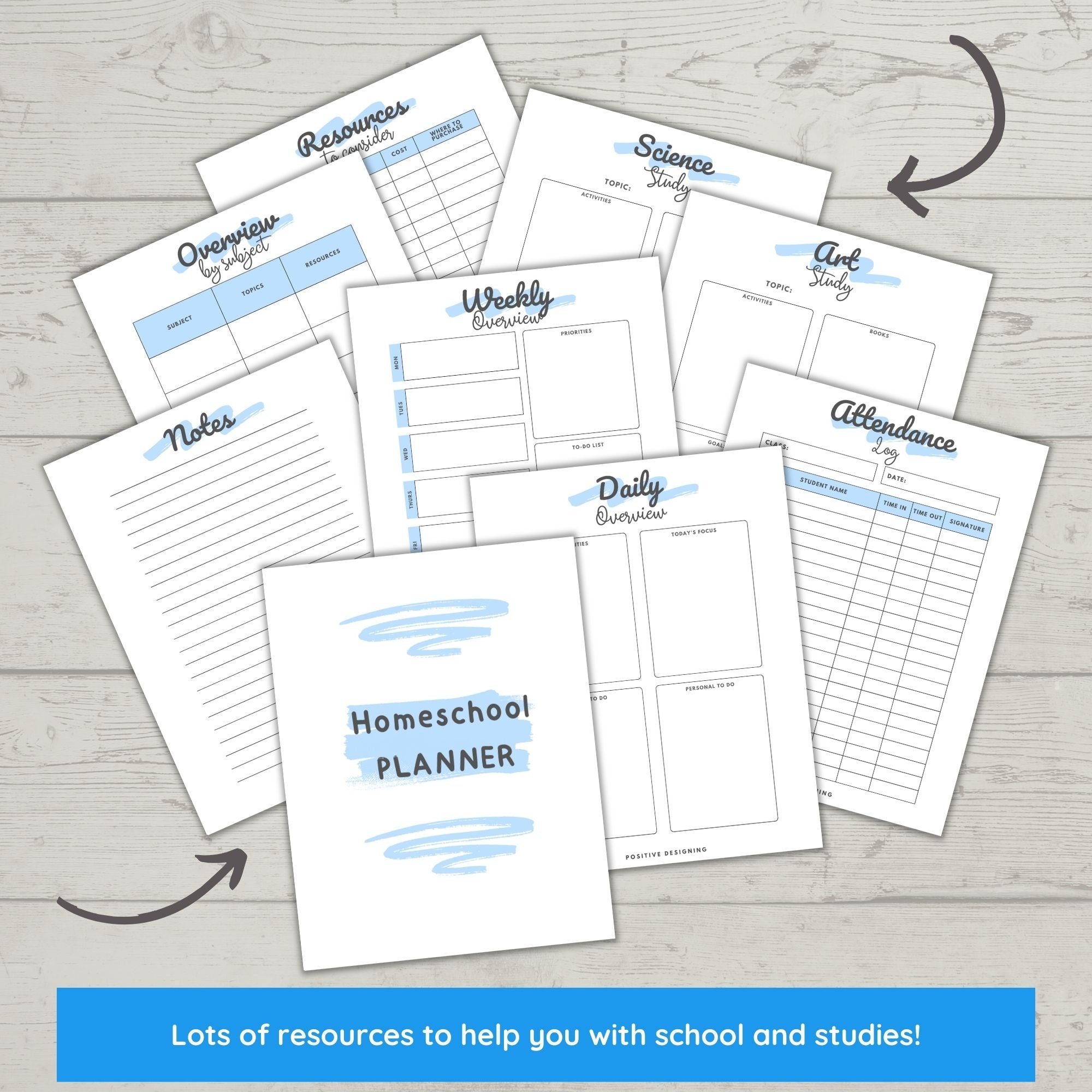 Homeschool Planner Pages, Homeschool Planner BUNDLE, Printable ...