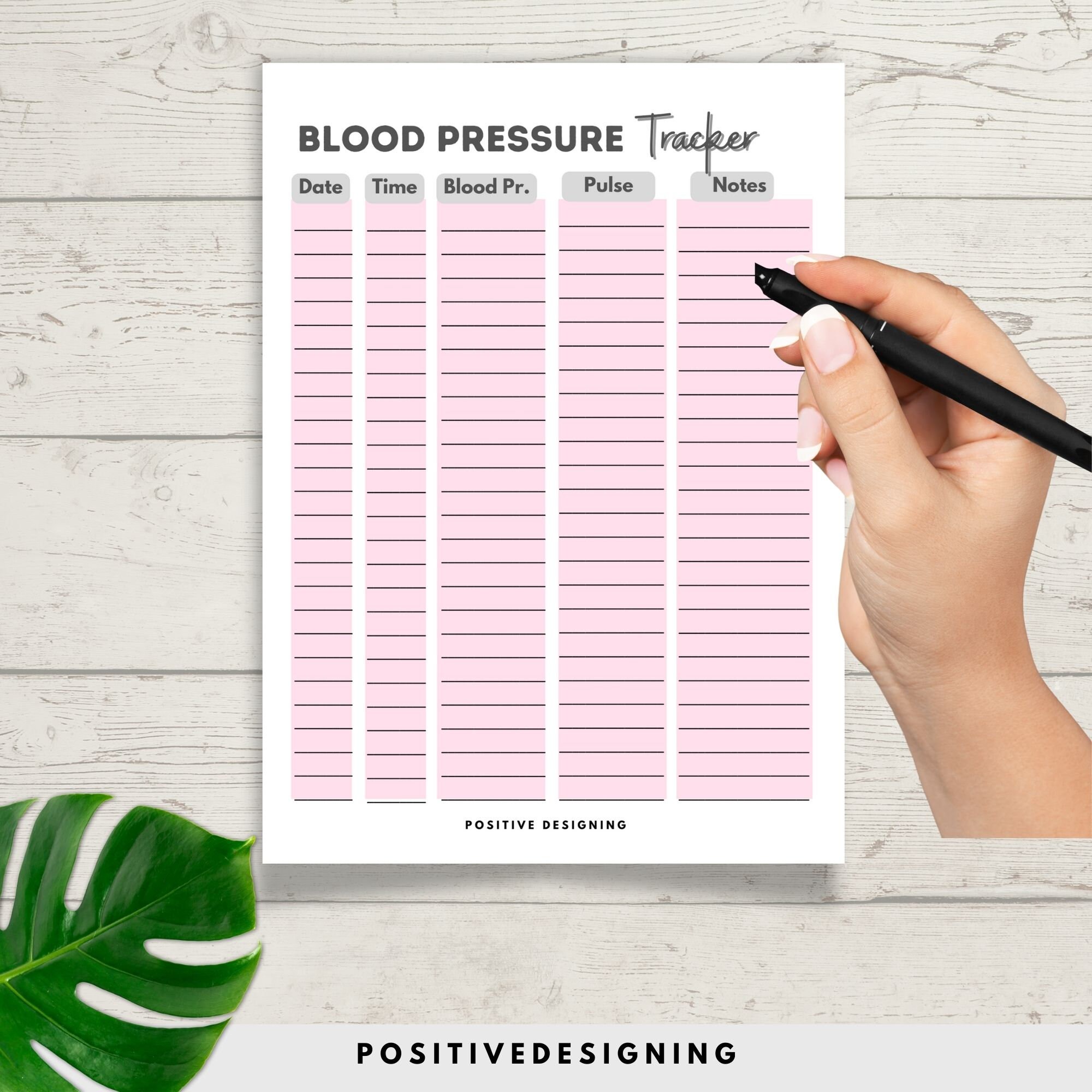 Blood Pressure Tracker Printable, High Blood Pressure Tracker ...