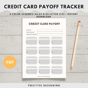 Rastreador de tarjetas de crédito / Pago con tarjeta de crédito / Rastreador imprimible / Rastreador libre de deudas / Pago de tarjeta de crédito / Cuadro de pago de deuda / PDF instantáneo