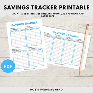 Savings Account Sheet Printable, Personal Savings Tracker, Financial ...