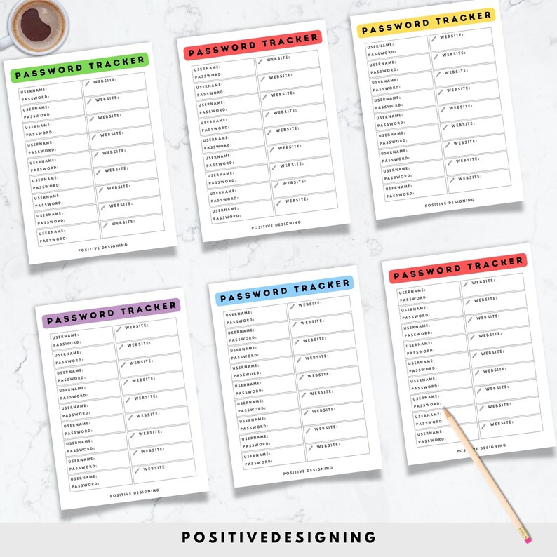 Printable Password Tracker, Password Log, Address Book Pages, Instant ...