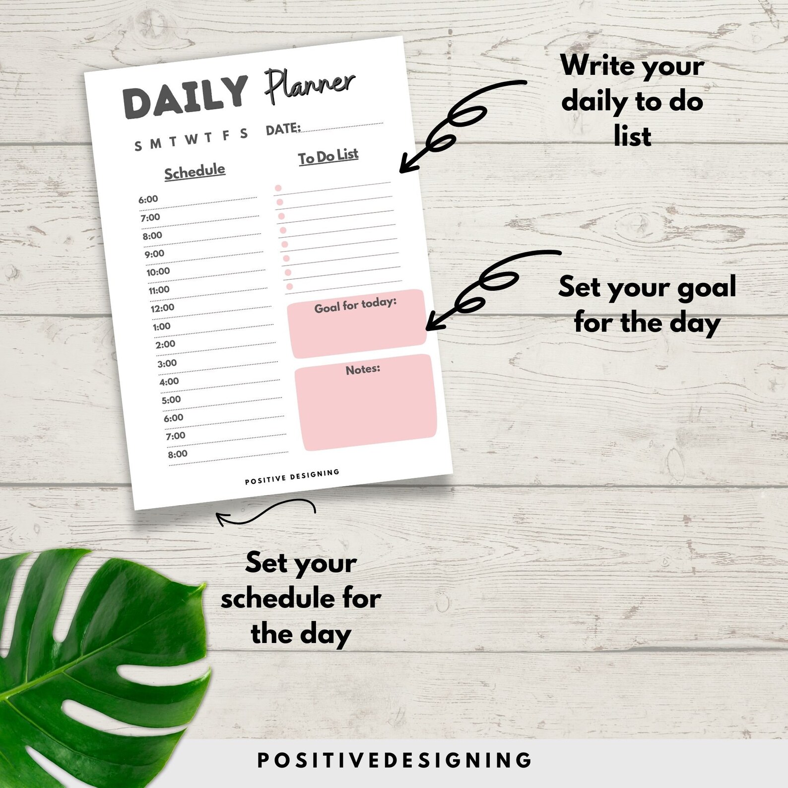 Daily Schedule Planner Printable, Time Blocking, A4 A5 Letter (PDF) - Etsy