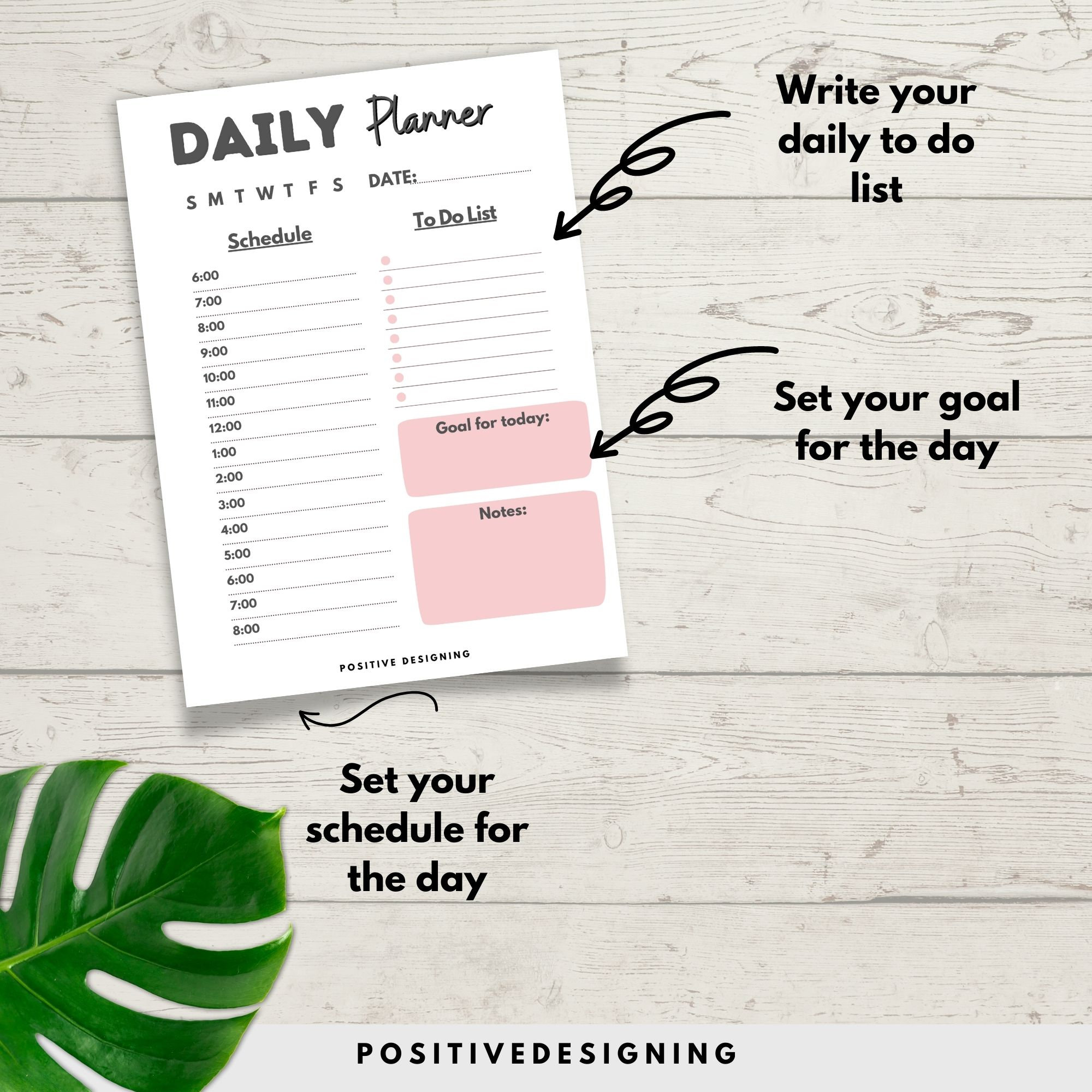 Daily Planner Printable, Daily Printable Inserts, Time Blocking ...