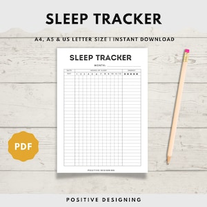 Sleep Tracker Printable, Planner Inserts, Monthly Sleep Log, Sleep Tracking, Sleep Journal, Health Planner, PDF Instant Download