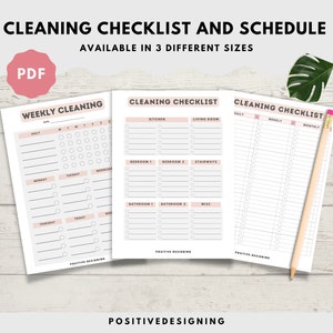 Cleaning Planner, Cleaning Checklist, Cleaning Schedule, Weekly House Chores, Adhd Clean Home, Monthly, Household Planner Printable, PDF