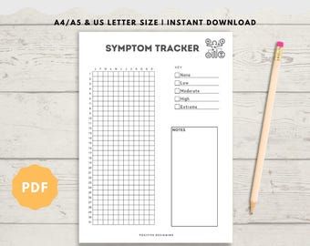 Symptom Tracker - Daily Symptom Tracker - Health Tracker - Medical Tracker - Pain Log - Health Planner - Health Tracker - Symptom Log - PDF