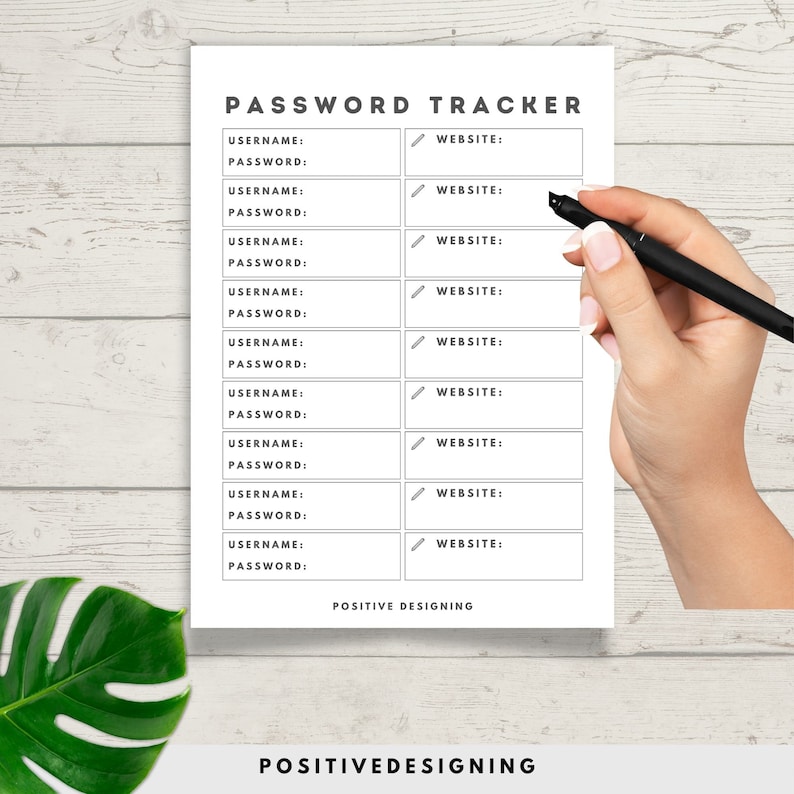 Printable Password Tracker, Password Log, Address Book Pages, Instant ...