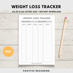 Fitness-Planer | Sofortdownload | Abnehmen | Druckbare Gewicht-Tracker | Gewicht Ziel | Abnehmen Printable | Abnehm-Tagebuch