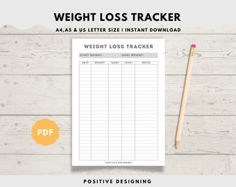 Fitness-Planer | Sofortdownload | Abnehmen | Druckbare Gewicht-Tracker | Gewicht Ziel | Abnehmen Printable | Abnehm-Tagebuch