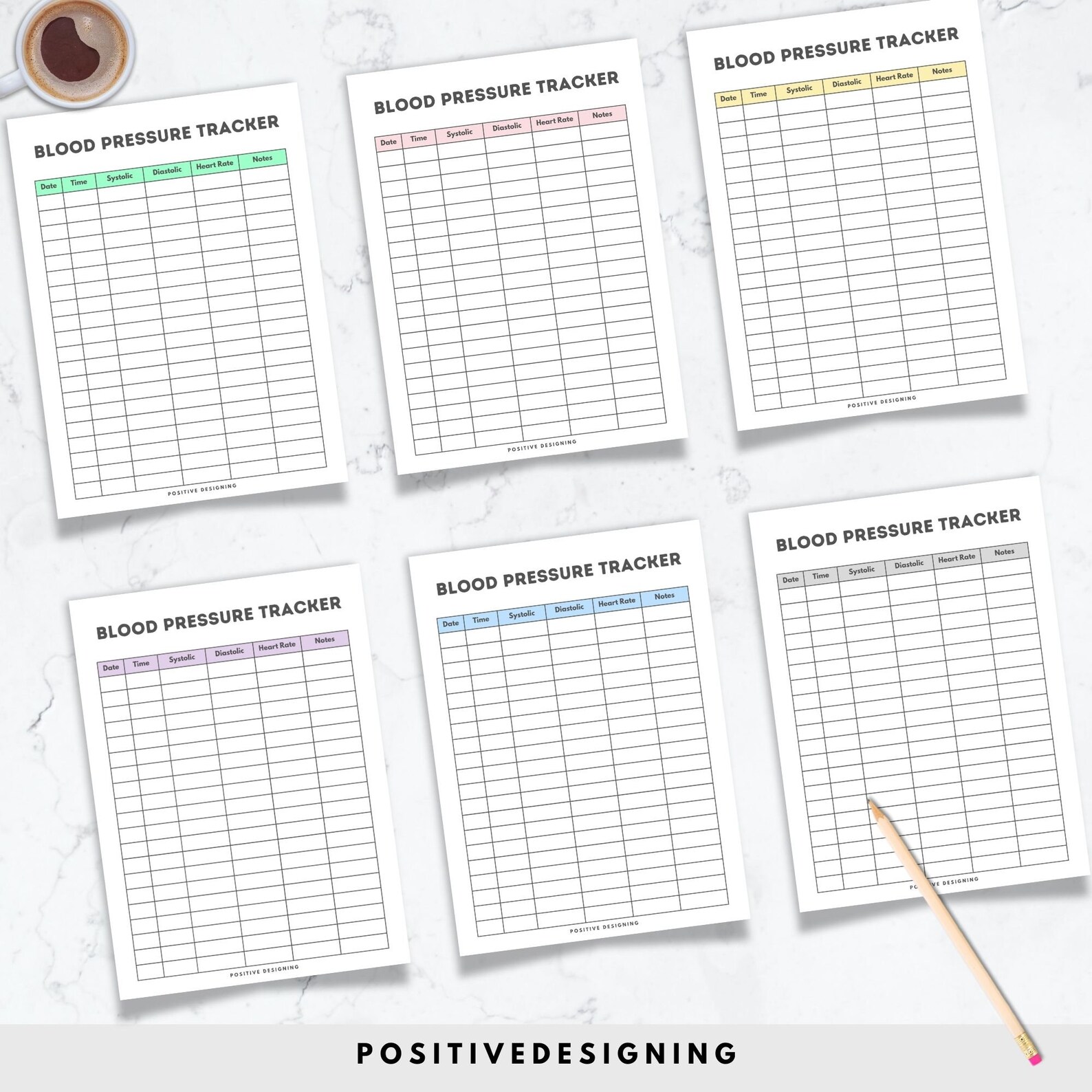 Blood Pressure Chart Printable Instant Download Medical Tracker Blood Pressure Tracker BP