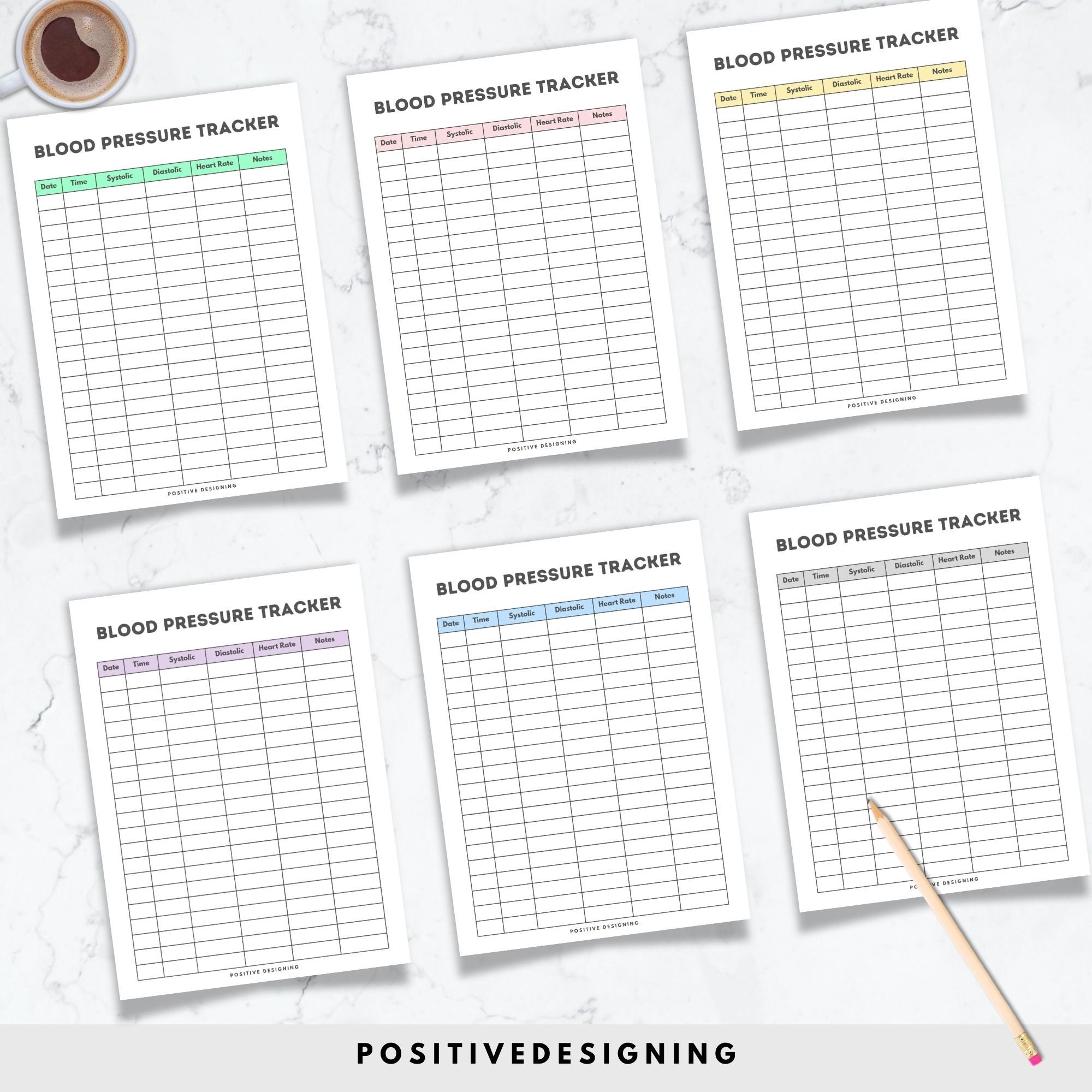Blood Pressure Chart Printable Instant Download Medical Tracker Blood Pressure Tracker BP