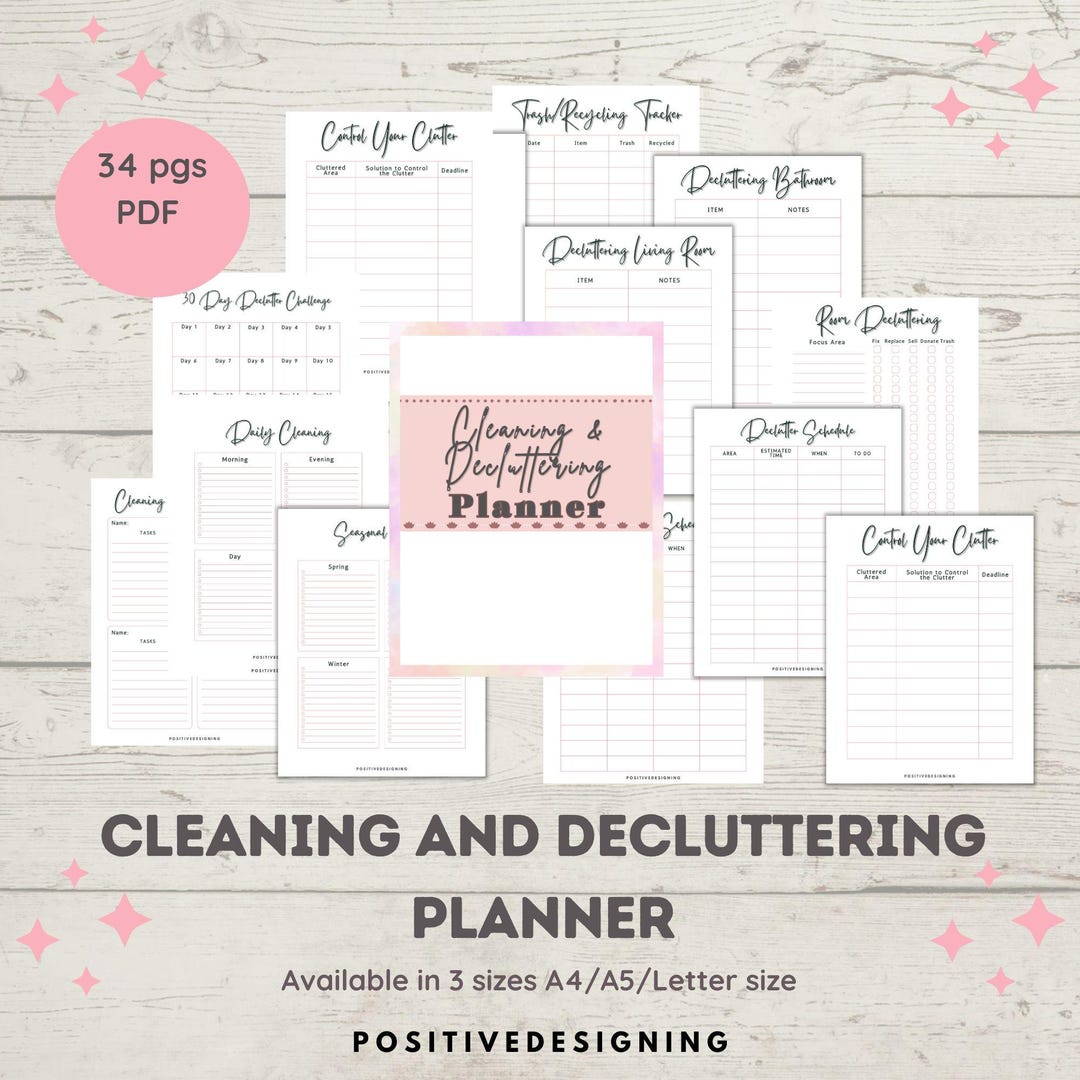 Declutter Challenge | Declutter Checklist | Declutter Planner ...