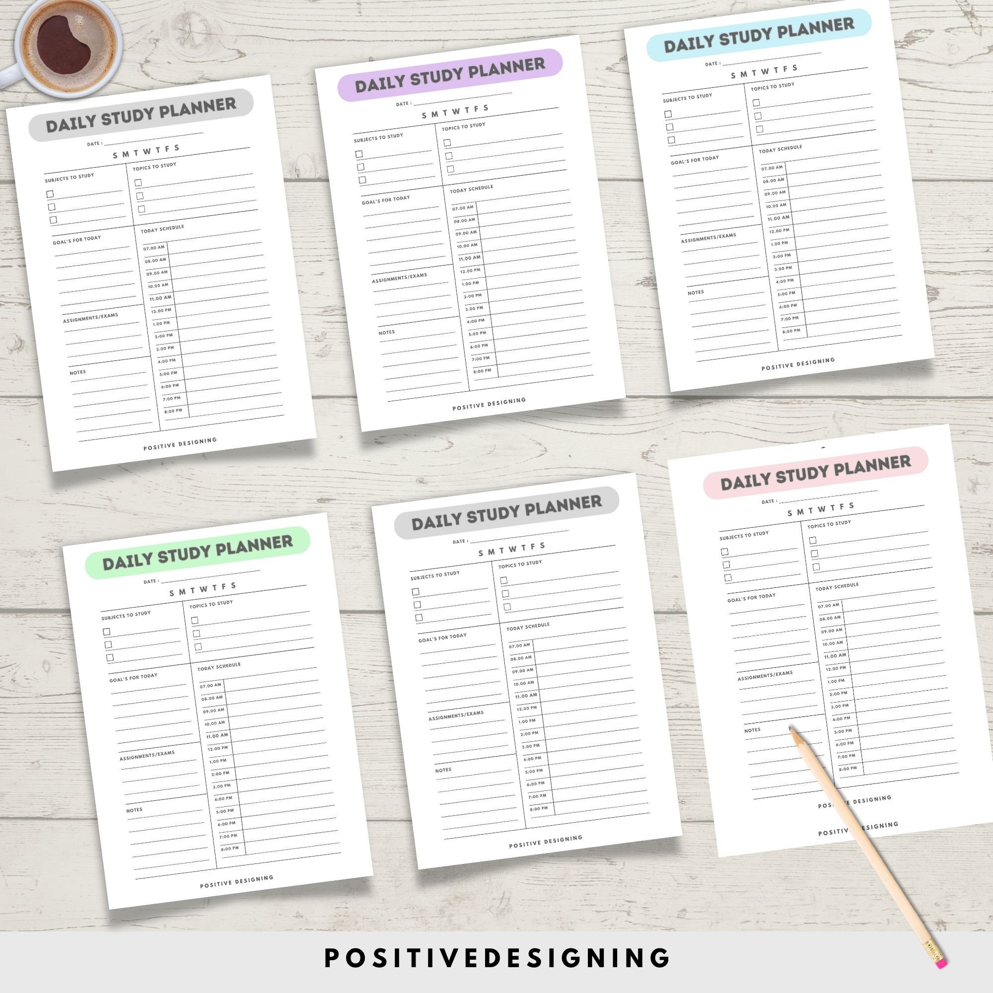 Study Planner Printable, Print at Home Study Plan, Student Planning ...