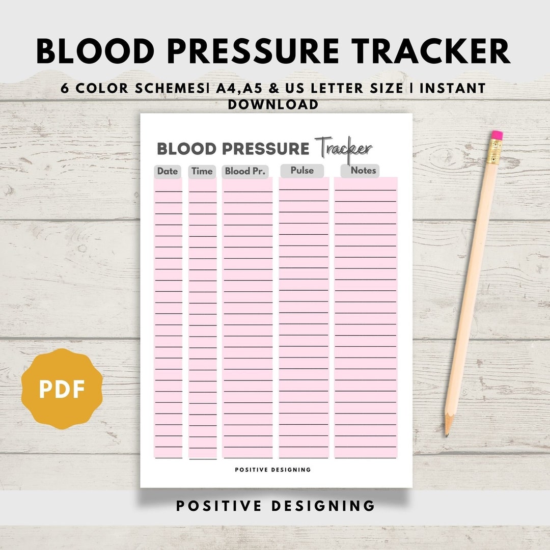 Blood Pressure Tracker Printable High Blood Pressure Tracker - Etsy