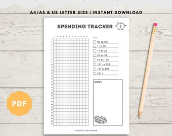 Spending Tracker Printable - Expense Tracker - Budget Template - Financial Planner - Money Tracker - A4/A5/Letter/Instant Download