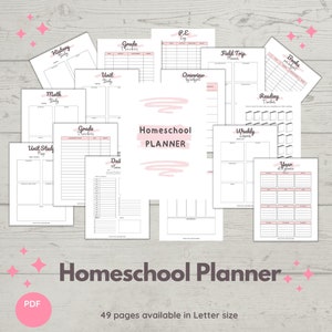 Páginas do planejador de ensino em casa, PACOTE de planejador de ensino em casa, páginas imprimíveis do planejador de ensino em casa, planejador de aula, planejador acadêmico, PDF