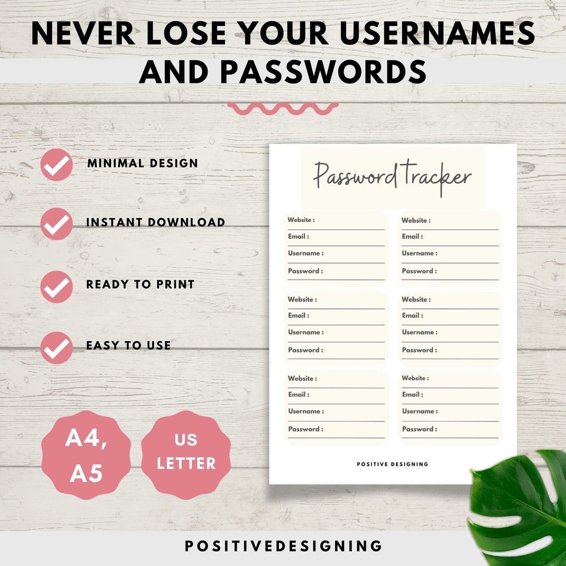 Printable Password Tracker, Password Log, Address Book Pages, Instant ...