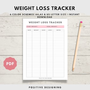 Fitnessplaner | Sofortiger Download | Gewicht verlieren | Druckbarer Gewichtstracker | Gewichtsziel | Gewichtsverlust druckbare | Abnehmtagebuch
