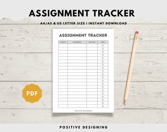 Aufgaben Tracker, Hausaufgaben Planer (PDF Download)