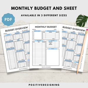 Monthly Budget Planner Printable | Financial Journal | Monthly Budget Sheet PDF | Personal Budget Worksheet | Expense & Income Tracker A5 A4