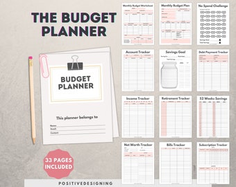 Budget Planner Printable, Finance Tracker, Finance Planner, Printable Budget, Budget Planner, Printable Budget Planner, US Letter Planner