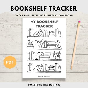 Plantilla imprimible de estantería, Libros para leer, Libros que he leído, Rastreador de libros, Registro de lectura, Desafío de lectura A4/A5/Carta, PDF instantáneo