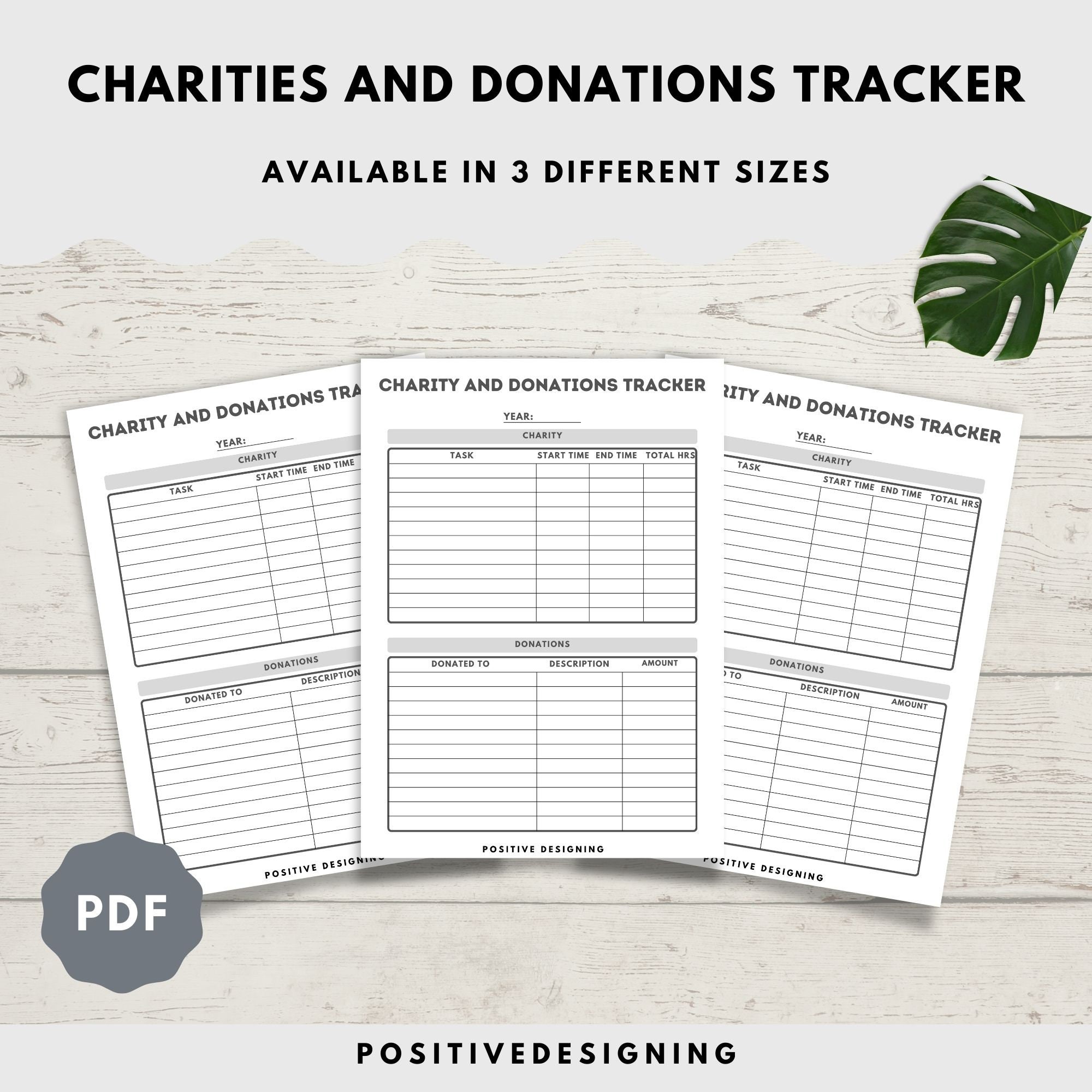 Donation Tracker Printable, Tithe Tracker, Giving Log, Charitable ...