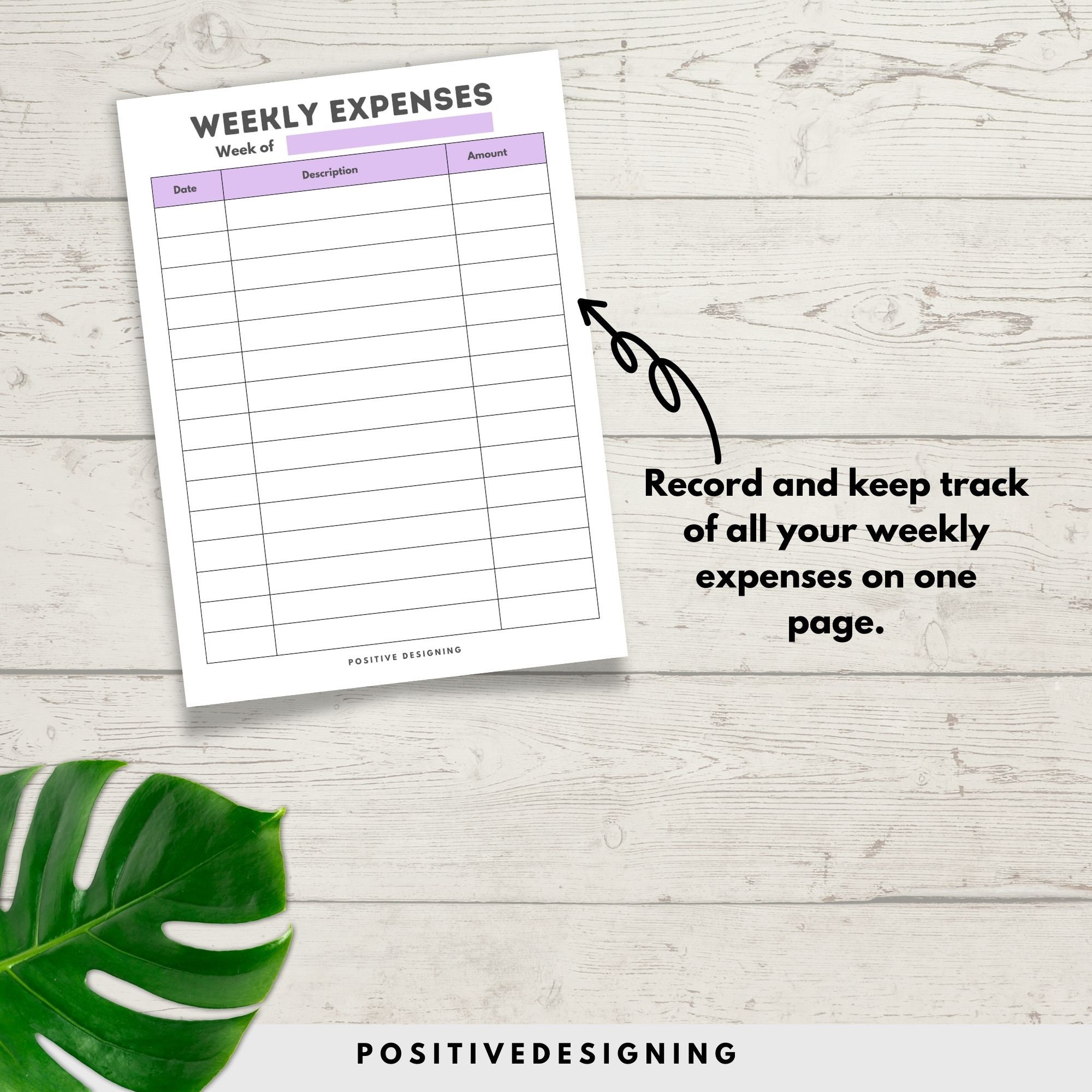 Weekly Expense Tracker Printable Expense Tracker Purchase Checklist Organizer Budget Planner A4