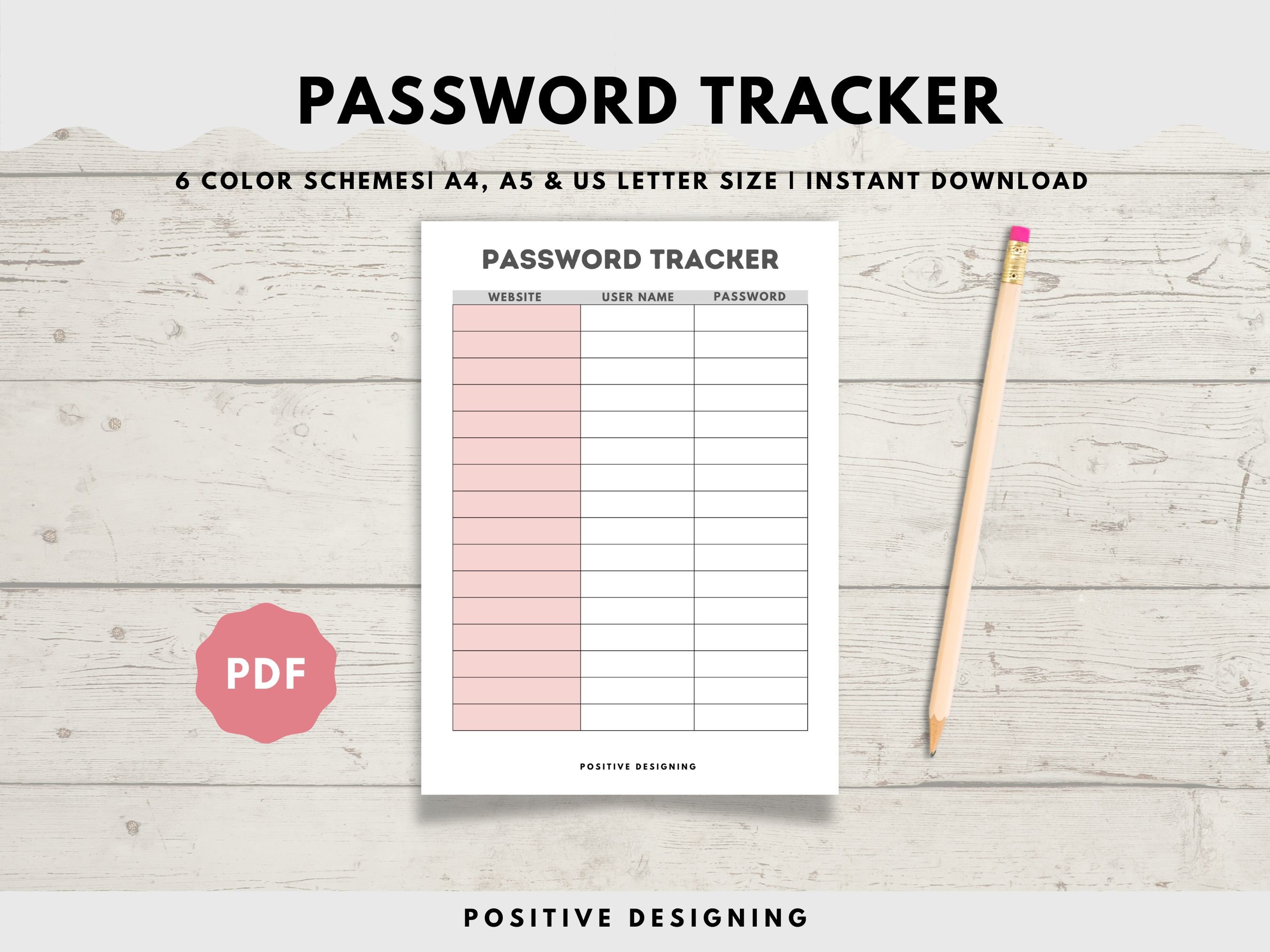 Printable Password Tracker, Password Log, Address Book Pages, Instant ...