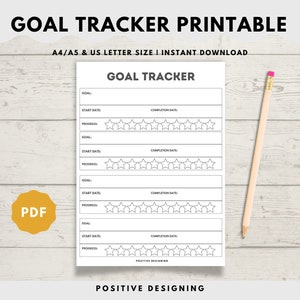 Goal Action Plan | Goal Setting | Goal Planner Bundle | Goals Worksheet | Action Item List | Digital Download | A5 Pdf Template