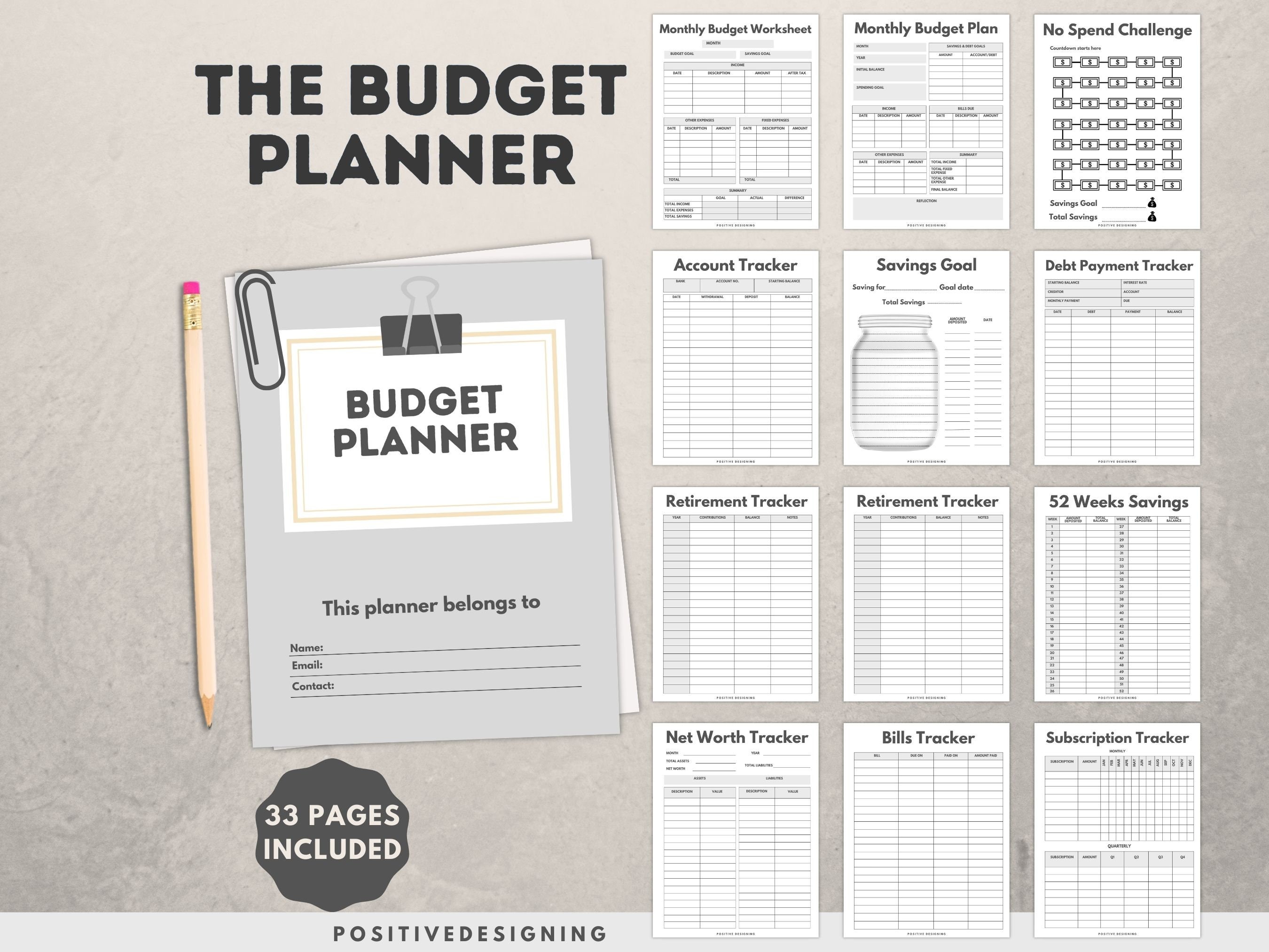 Budget Planner Printable, Finance Tracker, Finance Planner, Printable Budget, Budget Planner, Printable Budget Planner, US Letter Planner