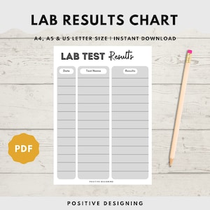Printable Lab Results Tracker | Annual Lab Results Chart, Lab Records ...