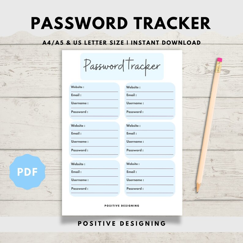 Printable Password Tracker Password Log Address Book Pages - Etsy
