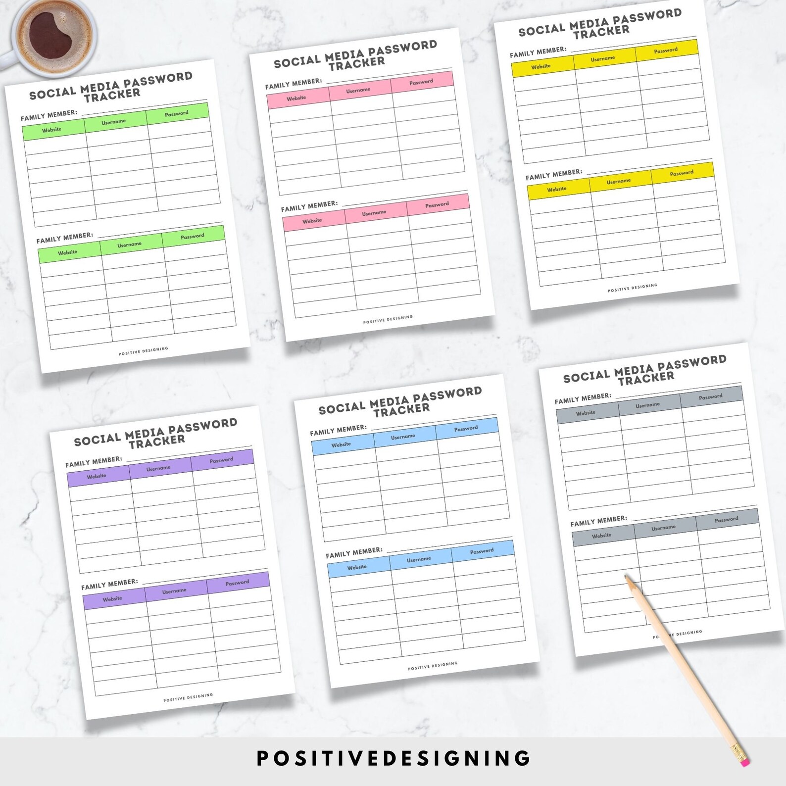 Social Media Password Tracker | Password Organizer Sheet | Social Media ... - Password Management For Social Media