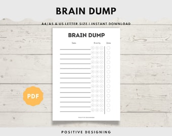 Brain Dump Journal Printable | ADHD Planner Pages | Productivity Planner | Thought Organizer | Thought Journal | To-Do List PDF A4/A5/Letter