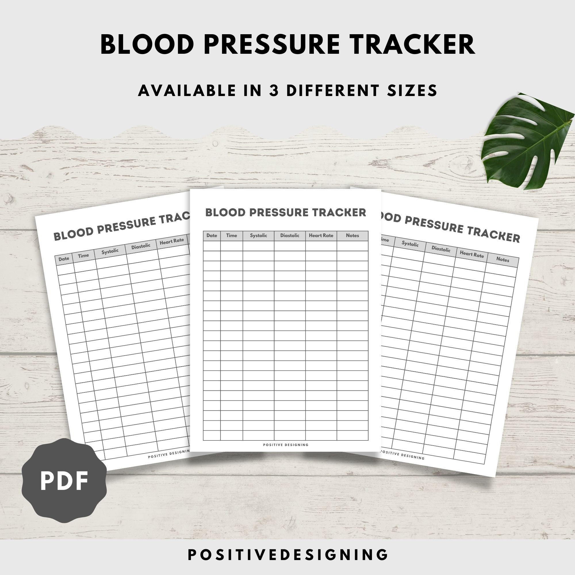 Blood Pressure Chart Printable Instant Download Medical Tracker Blood Pressure Tracker BP