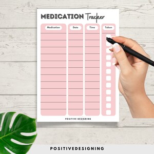 Daily Medication Tracker, Printable Medication Log, Daily Medication ...